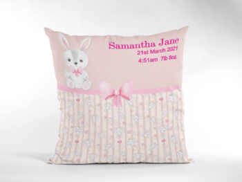Baby Birth Cushion Cute Bunny Pink